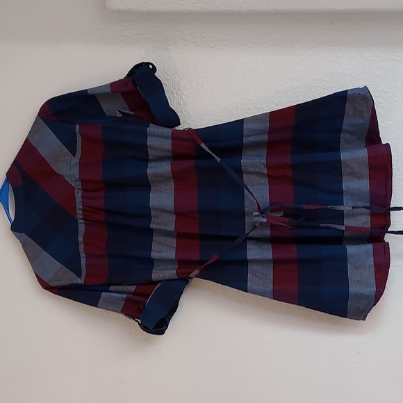 Women's top size 16 tunic length, blues and burgundy - Picture 5 of 6